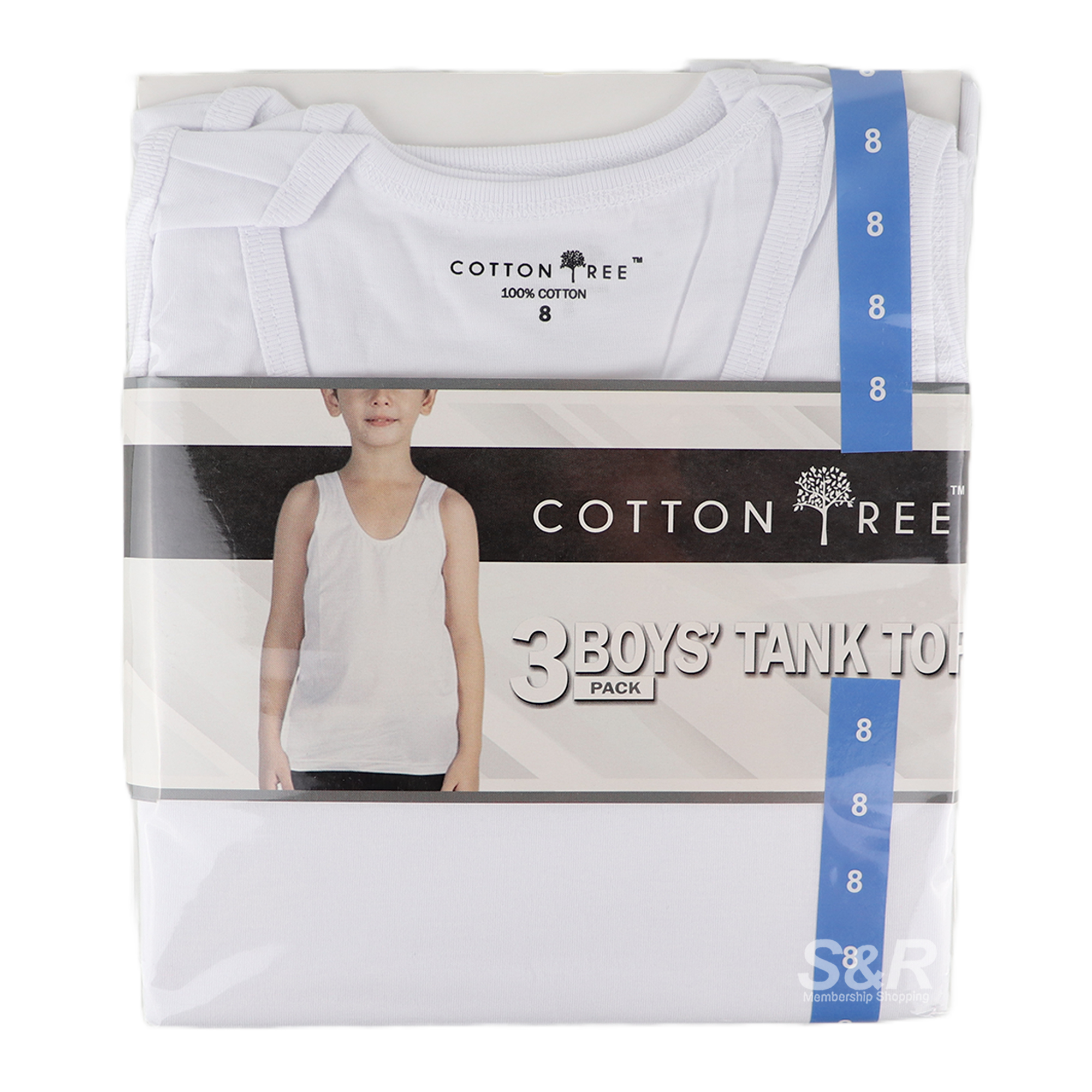 Cotton Tree Boys' Tank Top Size 8 3pcs